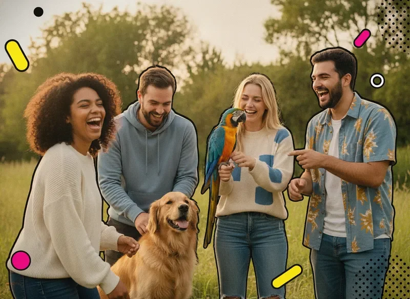 The MixZoo team sharing a joyful moment with animals