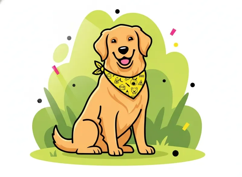 Cheerful golden retriever dog