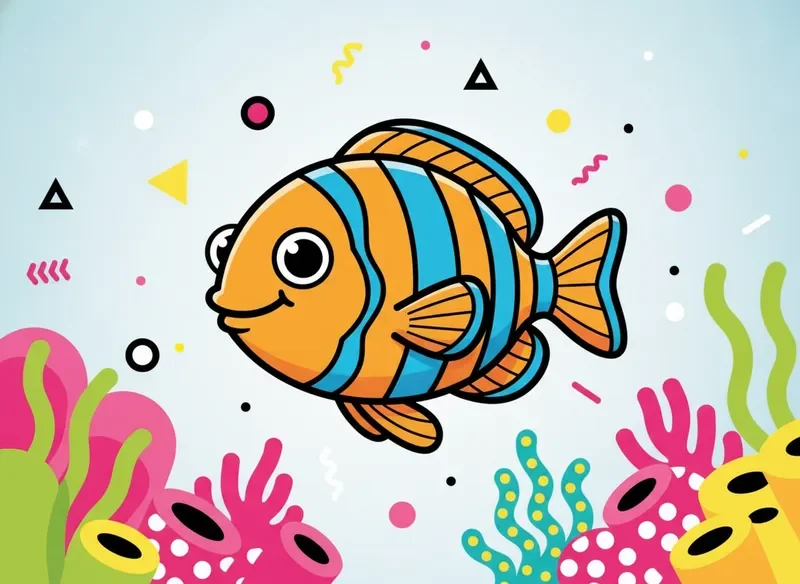 Vibrant coral reef fish