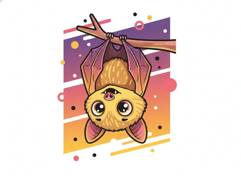 Fruit bat hanging at twilight