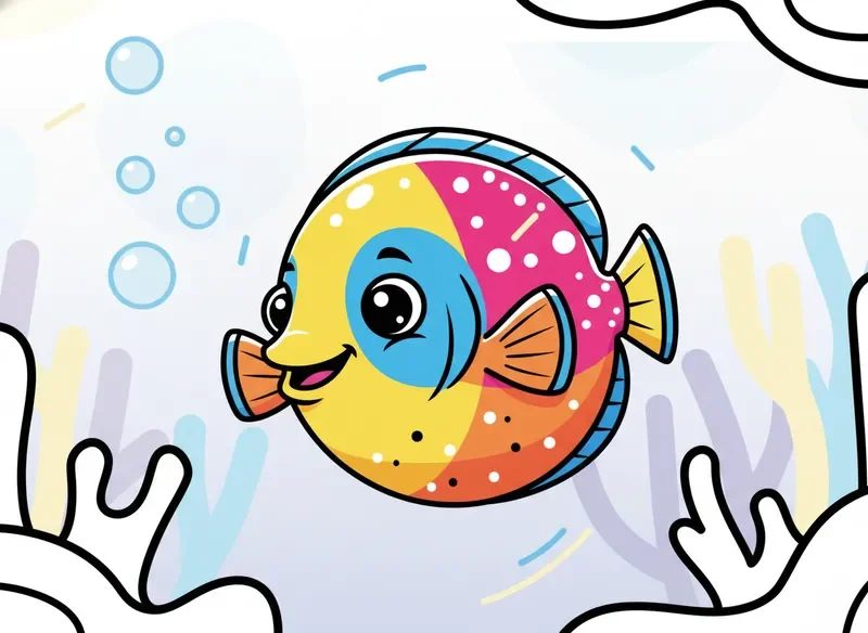Bright coral reef fish gliding through the water
