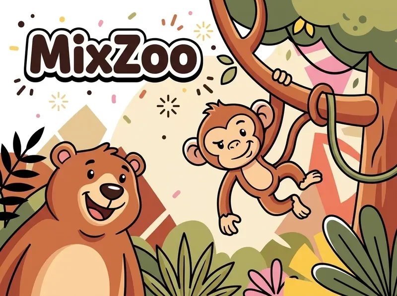 Bear and monkey forest adventurers from MixZoo